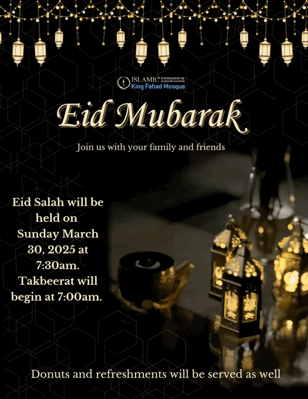 Eid Al-Fitr Mubarak King Fahad Mosque